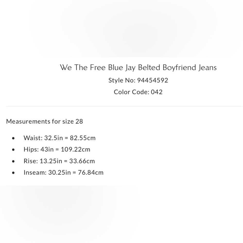 New Free People 30 We the Free Blue Jay Belted Boyfriend Jeans in Night Vision - Picture 10 of 11